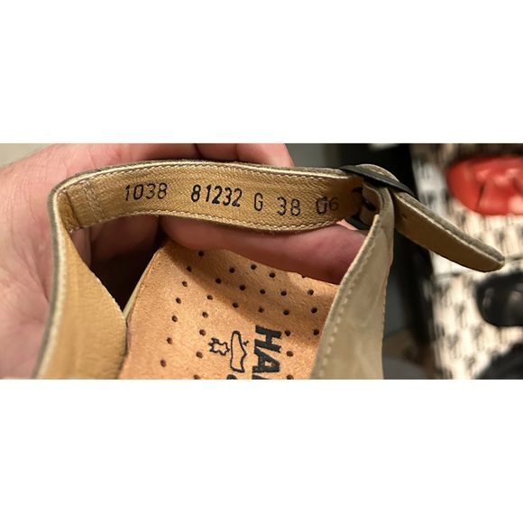 Vintage Hartjes Women's Stone Nubuck Sling-back‎ Sandals 81232 - Picture 3 of 4